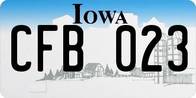 IA license plate CFB023