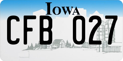 IA license plate CFB027