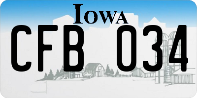 IA license plate CFB034