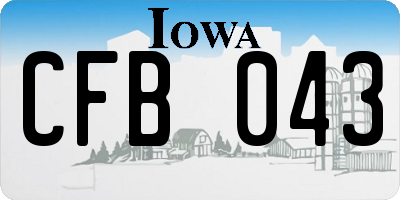 IA license plate CFB043