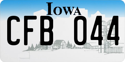 IA license plate CFB044