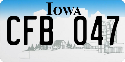 IA license plate CFB047