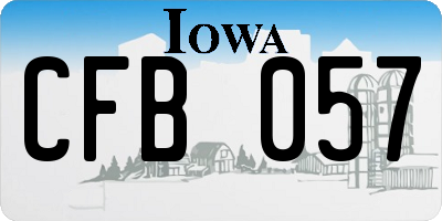 IA license plate CFB057