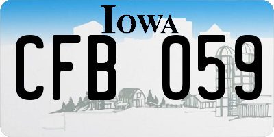 IA license plate CFB059
