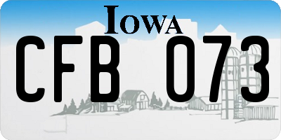 IA license plate CFB073