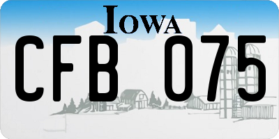 IA license plate CFB075
