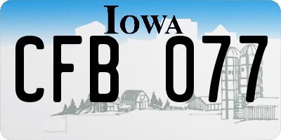 IA license plate CFB077