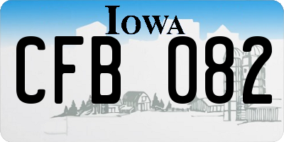 IA license plate CFB082