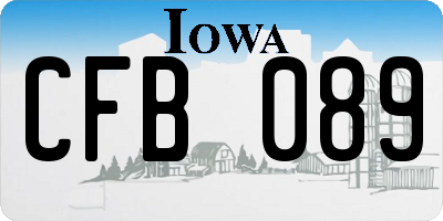 IA license plate CFB089