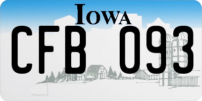 IA license plate CFB093