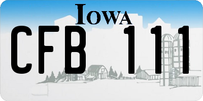 IA license plate CFB111