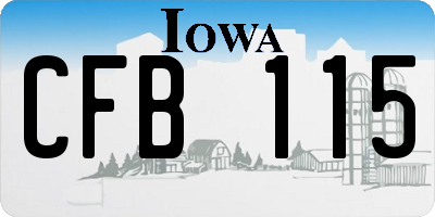 IA license plate CFB115