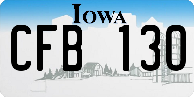 IA license plate CFB130
