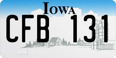 IA license plate CFB131