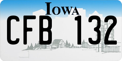 IA license plate CFB132