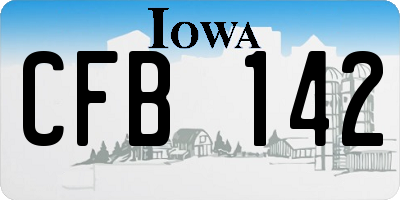 IA license plate CFB142