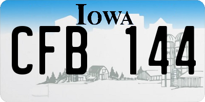 IA license plate CFB144