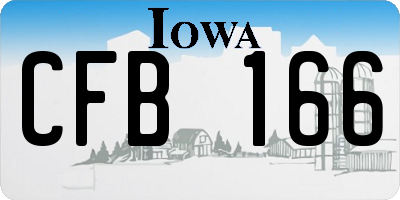IA license plate CFB166