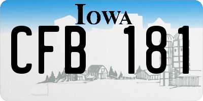 IA license plate CFB181
