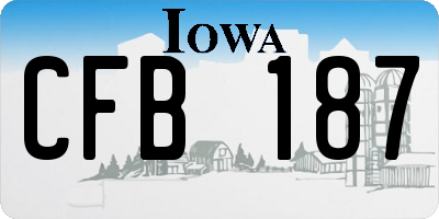 IA license plate CFB187
