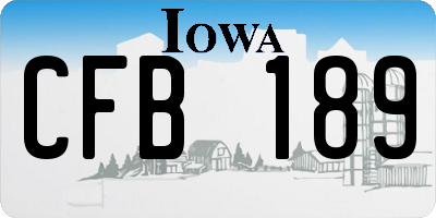 IA license plate CFB189
