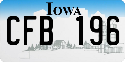 IA license plate CFB196