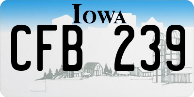 IA license plate CFB239