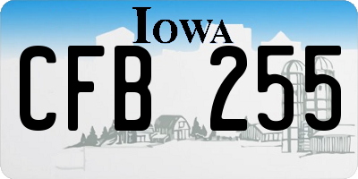 IA license plate CFB255