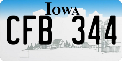 IA license plate CFB344