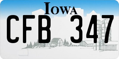 IA license plate CFB347