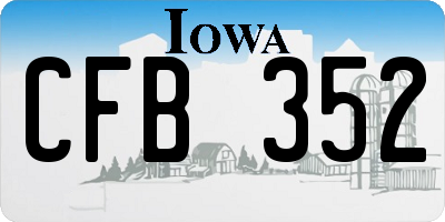 IA license plate CFB352
