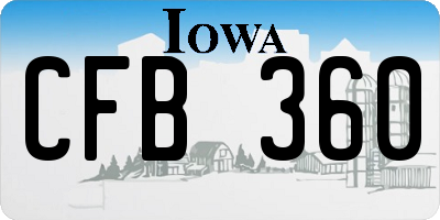 IA license plate CFB360