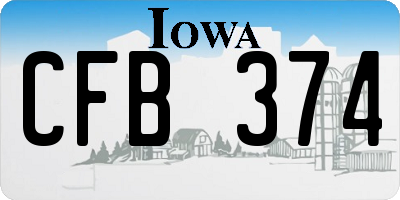 IA license plate CFB374