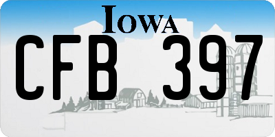IA license plate CFB397