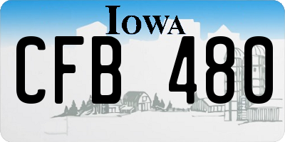 IA license plate CFB480