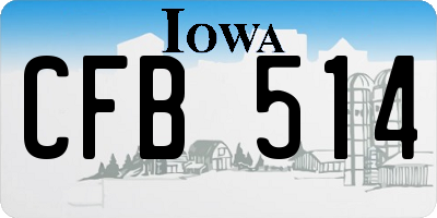 IA license plate CFB514
