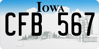 IA license plate CFB567