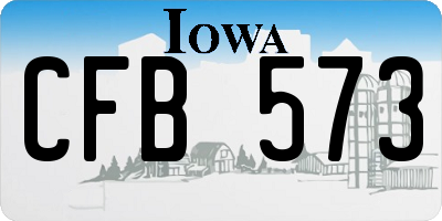 IA license plate CFB573