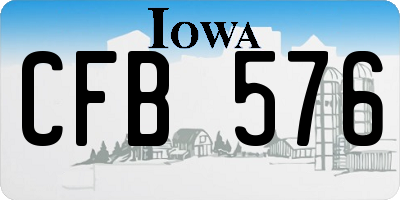 IA license plate CFB576