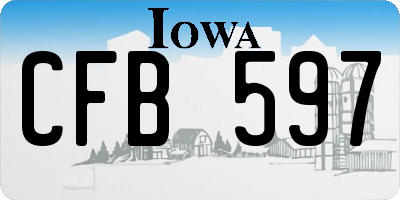 IA license plate CFB597