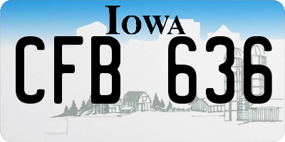 IA license plate CFB636