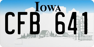 IA license plate CFB641