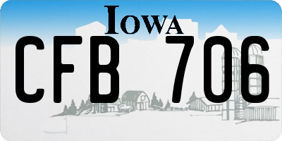 IA license plate CFB706