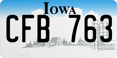 IA license plate CFB763