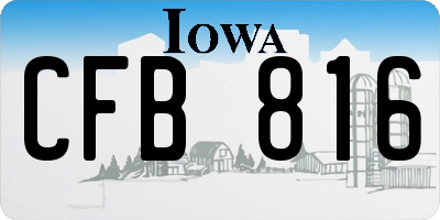 IA license plate CFB816