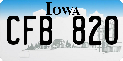 IA license plate CFB820