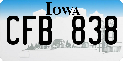 IA license plate CFB838