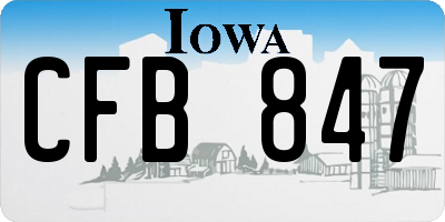 IA license plate CFB847