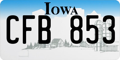 IA license plate CFB853