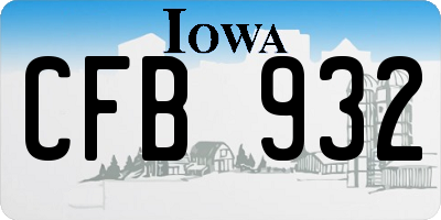 IA license plate CFB932